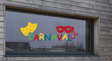 Raamsticker Carnaval silhouet masker herbruikbaar | Rosami 2