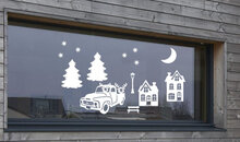 Raamsticker set herbruikbaar kerstdorp huisjes auto | Rosami 4
