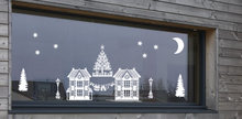 15 delige Raamsticker set herbruikbaar huisjes - kerstboom - lantaarnpaal  - waslijn Kerstman | Rosami Decoratiestickers wit 1