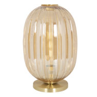 Tafellamp met lamp &oslash; 20*35 cm E14/max 1*40W Bruin | 6LMP709CH | Clayre &amp; Eef 1