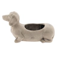 Bloempot hond 30*12*16 cm Wit | 6TE0201 | Clayre &amp; Eef 1