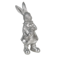 Decoratie konijn 12*11*22 cm Zilverkleurig | 6PR3095ZI | Clayre &amp; Eef