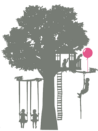 Muursticker speelboom | Kinderen op schommel + ballon | Thema Speeltuin | Rosami
