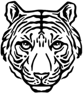 Muursticker tijger 65 x 58 cm | Rosami Decoratiestickers