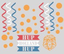 35 delige voetbal stickerset herbruikbaar serpentine, confetti hup holland leeuw | Rosami Decoratiestickers