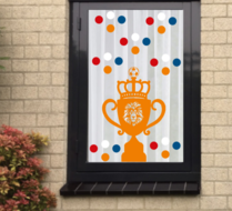 Voetbal EK WK (raam) sticker set herbruikbaar Beker &amp; Confetti | Rosami Decoratiestickers