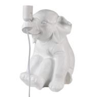 Tafellamp olifant 29*23*34 cm E27/max 1*25W Wit | 6LMP726 | Clayre &amp; Eef 1