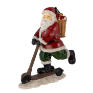 Decoratie kerstman op autoped 13*6*15 cm Multi | 6PR4717 | Clayre &amp; Eef