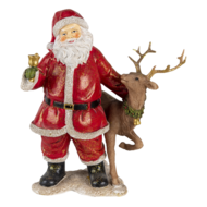 Decoratie kerstman met rendier 19*11*20 cm Multi | 6PR4722 | Clayre & Eef