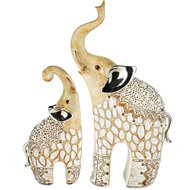 Set van 2 olifanten naturel 18 x 18 x 31 cm | A200052 | Dekoratief