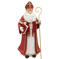 Decoratie beeld Sinterklaas met boek &amp; staf 40x17x15 cm| A205743 | Dekoratief