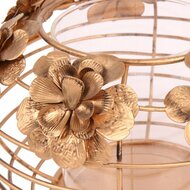 Windlicht bloemen &Oslash; 19 cm goud ijzer  | 10927404 | Dutch Style