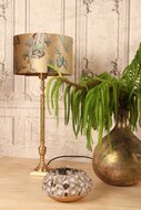 Windlicht bloemen &Oslash; 17 cm goud ijzer  | 11347404 | Dutch Style