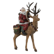 Decoratie kerstman op rendier 23*11*30 cm Multi | 6PR4760 | Clayre &amp; Eef 1