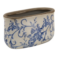 6CE1398M Bloempot Binnen Blauw, Wit 17*9*10 cm 17*9*10 cm Blauw | 6CE1398M | Clayre &amp; Eef 2