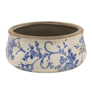 Clayre &amp; Eef | Bloempot Binnen Blauw, Wit &oslash; 21x8 cm | 6CE1397L