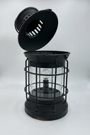 Lantaarn lamp led verlichting batterij antique black roest timer| 65486 | Home Sweet Home | Stoer &amp; Sober Woonstijl