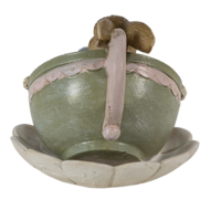 Clayre &amp; Eef | Decoratie Konijn Bruin Groen 11x8x7 cm | 6PR3558