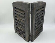 2 luik louvre shutters antiek zwart 40 x 25 cm | 65563 | Home Sweet Home | Stoer & Sober Woonstijl
