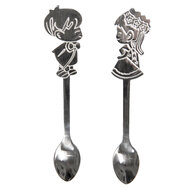 Clayre &amp; Eef | Lepels Set van 2 Zilverkleurig 2x12 cm | 64454ZI