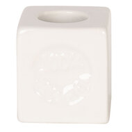 Clayre & Eef | Tandenborstelhouder Wit 4*4*4 cm | 6CE1010