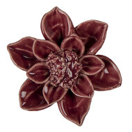 Clayre &amp; Eef | Decoratie Beeld Bloem Rood &oslash; 8x4 cm | 6CE1329