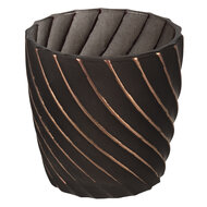 Clayre &amp; Eef | Glazen Theelichthouder Zwart &oslash; 7x7 cm | 6GL3223