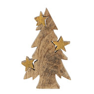 Clayre &amp; Eef | Kerstdecoratie Beeld Kerstboom Bruin 10x3x16 cm | 6H1906