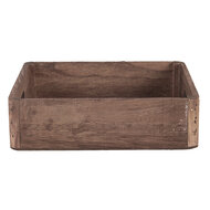 Clayre &amp; Eef | Decoratief Dienblad set van 3 Bruin 24x24x6 / 20x20x6 / 16x16x6 cm | 6H2006