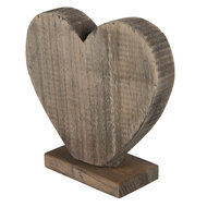 Clayre &amp; Eef | Decoratie Beeld Hart Bruin 19x7x19 cm | 6H2137