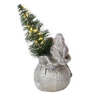 Clayre &amp; Eef | Kerstdecoratie Beeld Vogel Grijs 9x9x15 cm | 6PR3467