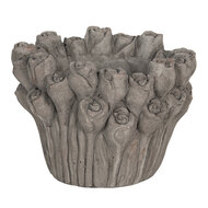 Clayre &amp; Eef | Bloempot Binnen Grijs &oslash; 16x13 cm | 6TE0358