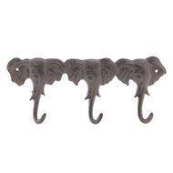Clayre &amp; Eef | Wandkapstok Olifanten Bruin 29x3x12 cm | 6Y3201