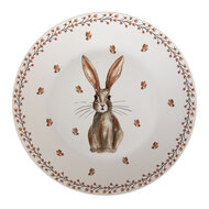 Clayre &amp; Eef | Servies Dinerbord Beige Bruin &oslash; 26x2 cm | REBFP