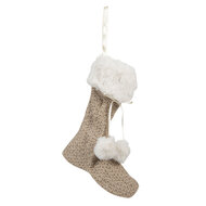 Clayre &amp; Eef | Kerstsok Decoratie Beige 15x2x20 cm | XD0087