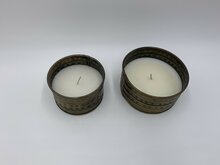 Set van 2 kaarsen maat S &amp; L Kaars Ronald L oud messing beker metaal | 091165-4 | Gifts Amsterdam | Stoer &amp; Sober Woons