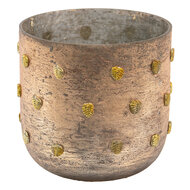 Clayre &amp; Eef | Theelichthouder Goudkleurig &oslash; 13x13 cm | 6GL3638