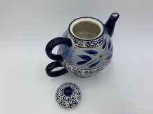 Lavandoux | Tea for One Wit, Blauw &Oslash; 13 x H19 cm  / 500 ml | Serie World Blue | LVDTEFO