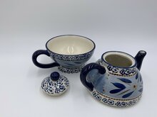 Lavandoux | Tea for One Wit, Blauw &Oslash; 13 x H19 cm  / 500 ml | Serie World Blue | LVDTEFO