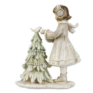 Clayre &amp; Eef | Kerstdecoratie Beeld Kind Grijs 10x5x12 cm | 6PR4809