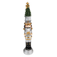 Clayre &amp; Eef | Kerstdecoratie Notenkraker Zilverkleurig 5x5x25 cm | 6PR3706