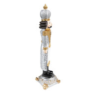 Clayre &amp; Eef | Kerstdecoratie Notenkraker Zilverkleurig 8x8x24 cm | 6PR3713
