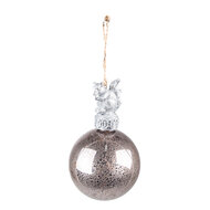 Clayre &amp; Eef | Kerstbal Zilverkleurig &oslash; 7x13 cm | 6GL4073