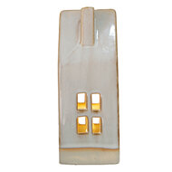 Clayre &amp; Eef | Decoratie Huisje met LED Beige 7x6x15 cm | 6CE1505