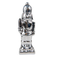 Clayre &amp; Eef | Kerstdecoratie Beeld Notenkraker Zilverkleurig 6x6x20 cm | 6CE1491ZI