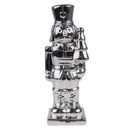 Clayre &amp; Eef | Kerstdecoratie Beeld Notenkraker Zilverkleurig 6x6x19 cm | 6CE1492ZI