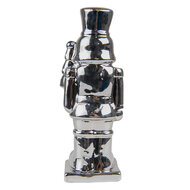 Clayre &amp; Eef | Kerstdecoratie Beeld Notenkraker Zilverkleurig 6x6x19 cm | 6CE1492ZI
