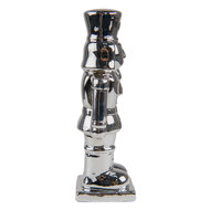 Clayre &amp; Eef | Kerstdecoratie Beeld Notenkraker Zilverkleurig 6x6x19 cm | 6CE1492ZI