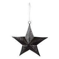 Clayre &amp; Eef | Decoratie hanger ster Zwart 25x6x27 cm | 6Y5393