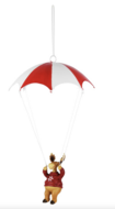Hanger rendier aan parachute rood wit polyresin 16x16x27cm | A205207-2 | Dekoratief